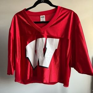 Cropped Wisconsin Badger Football Jersey, by Pink